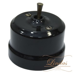 Тумблерный ретро выключатель Черный Lindas 34415-B 34415-B