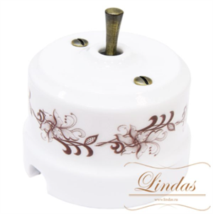 Тумблерный ретро выключатель Орнамент №1 Lindas 34417-B 34417-B