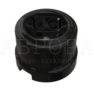 Ретро розетка электрическая фарфоровая, Черный, серия "Аврора", Мезонин GE70302-05 GE70302-05