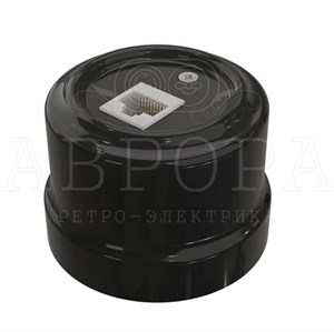 Ретро розетка для интернета RJ45, Черный, серия Аврора Мезонин GE70342-05 GE70342-05