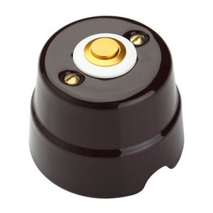 Кнопка латунная ретро ( кнопка/звонок) коричневый, 2А 48V Fanton Country 84003BW 84003BW