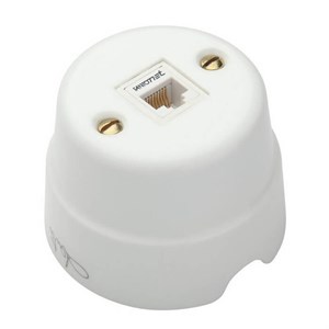 Ретро розетка информационная белая Fanton Country 84016-8218 84016-8218