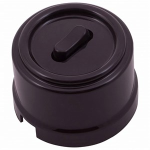 Ретро выключатель, одноклавишный, пластиковый, коричневый, Bironi B1-22*-22 B1-22*-22