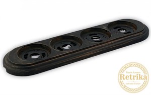 Рамка четверная "Состаренный черный" Retrika RD-04025 RD-04025