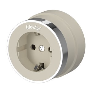 Розетка с заземлением Werkel (слоновая кость матовый/хром) W5871055 W5871055