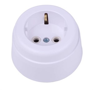 Ретро розетка пластиковая, белая, Вектор, Interior Electric SCIE/W-01-пл SCIE/W-01-пл