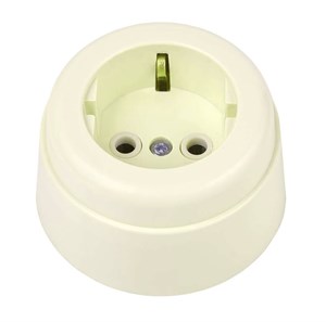 Ретро розетка пластиковая, слоновая кость, Вектор, Interior Electric SCIE/W-02-пл SCIE/W-02-пл