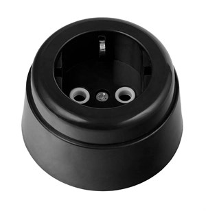 Ретро розетка пластиковая, черная, Вектор, Interior Electric SCIE/W-04-пл SCIE/W-04-пл