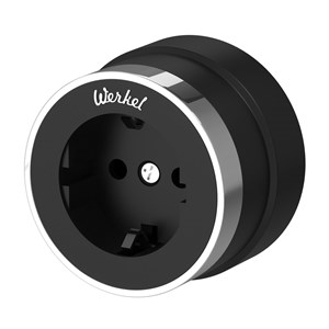 Розетка с заземлением Werkel (черный матовый/хром) W5871051 W5871051