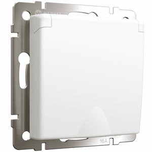 Розетка с заземлением и шторками c крышкой IP44 (белый матовый) W1171261 W1171261
