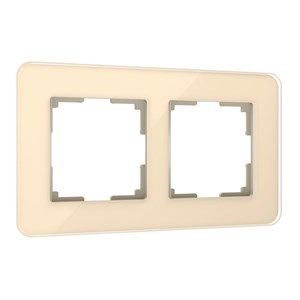 Рамка из стекла на 2 поста Elite айвори W0022443 W0022443