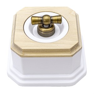 Выключатель ретро пластиковый поворотный фигурный Salvador PL11.2WT.NK PL11.2WT.NK
