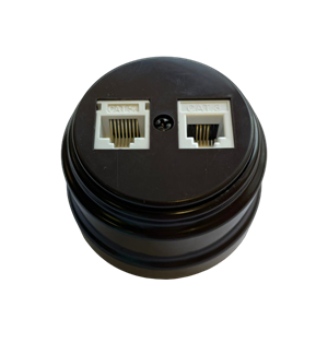 Розетка ретро компьютерная/телефонная, белый,  Bylectrica TP4-5201 шоколад TP4-5201 шоколад