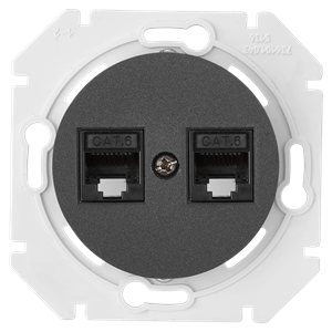 Розетка 2-я компьютерная, РК216-6312 графит, Прованс, Bylectrica РК216-6312 графит