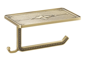 R25017 Держатель туалетной бумаги с полкой ROYAL, Bronze de Luxe R25017