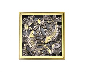 21980 Насадка с рамкой и дизайн-решеткой Рыбы, Bronze de Luxe 21980