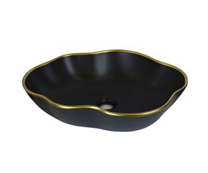 1395 Раковина-чаша Black Orchid, 500х380х130 мм, цвет черный, Bronze de Luxe 1395