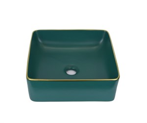 1063 Накладная раковина Golden Meadow, 400х400х115мм, цвет зеленый, Bronze de Luxe 1063