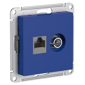Аквамарин Розетка двойная ТВ + компьютерная RJ45, кат. 5Е Systeme Electric AtlasDesign ATN001189 ATN001189