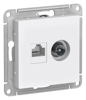 Бел Розетка двойная ТВ + компьютерная RJ45, кат. 5Е Systeme Electric AtlasDesign ATN000189 ATN000189