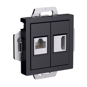 Карбон Розетка двойная HDMI+RJ45, кат.5Е, механизм Systeme Electric AtlasDesign ATN001082 ATN001082