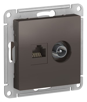 Мокко Розетка двойная комп+ТВ, RJ45+TV, кат.5E, механизм Systeme Electric AtlasDesign ATN000689 ATN000689