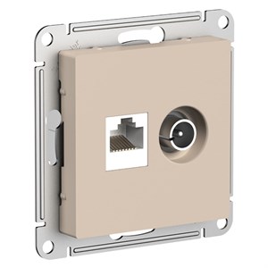 Песочный Розетка двойная ТВ + компьютерная RJ45, кат. 5Е Systeme Electric AtlasDesign ATN001289 ATN001289