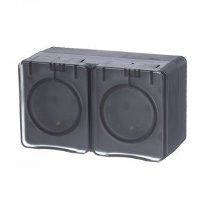 Profi54 Наруж Антрацит Розетка 2-ая с/з со шт., 16А 250B Systeme Electric AtlasDesign ATN544026 ATN544026