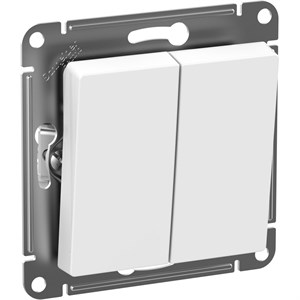 Aqua Белый Выключатель 2-клавишный IP44, сх.5, 10АХ, механизм Systeme Electric AtlasDesign ATN440151 ATN440151