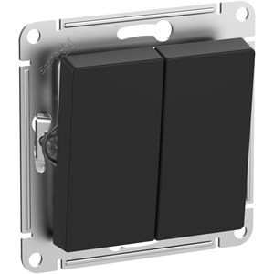 Aqua Карбон Выключатель 2-клавишный IP44, сх.5, 10АХ, механизм Systeme Electric AtlasDesign ATN441051 ATN441051