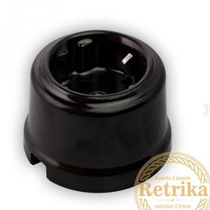 Розетка с заземлением цвет черный, Retrika RS-80008
