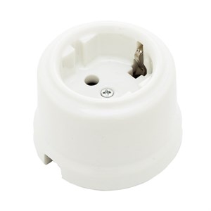 Розетка керамическая с заземлением Белая 060-769 Sun-lumen 060-769