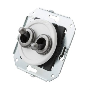 Выключатель 2-х тумблерный, ретро  CL51WT.SL Salvador CL51WT.SL