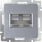 Розетка двойная Ethernet RJ-45  (серебряный) W1181106 W1181106 - фото 12940