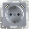 Розетка с заземлением, шторками и USBх2 (серебряный) WL06-SKGS-USBx2-IP20 W1171506 - фото 12947