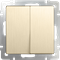 Выключатель двухклавишный проходной (шампань рифленый) W1122010 W1122010 - фото 12982