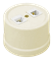Розетка пластиковая ретро компьютерная двойная RJ45, Песочное золото Bironi B1-302-24 B1-302-24 - фото 21455