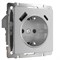 Розетка с заземлением, шторками и USB тип A+C (серебряный) W1171706 W1171706 - фото 21984