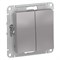 Aqua Алюминий Выключатель 2-клавишный, IP44, сх.5, 10АХ, механизм Systeme Electric AtlasDesign ATN440351 ATN440351 - фото 25370